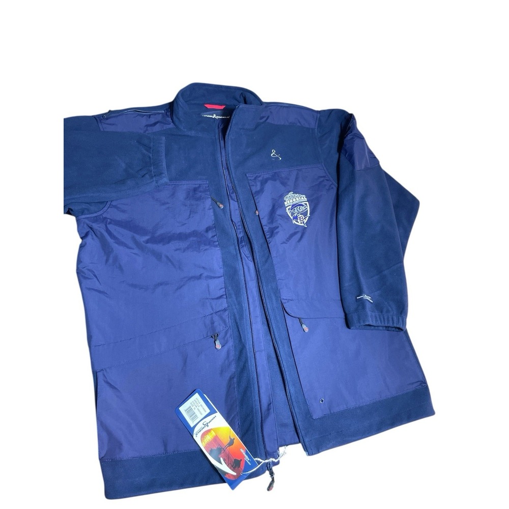 HOOK & TACKLE Air/X Tech Fish Gear Men's XL Blue Jacket‎ Huge Pockets Front